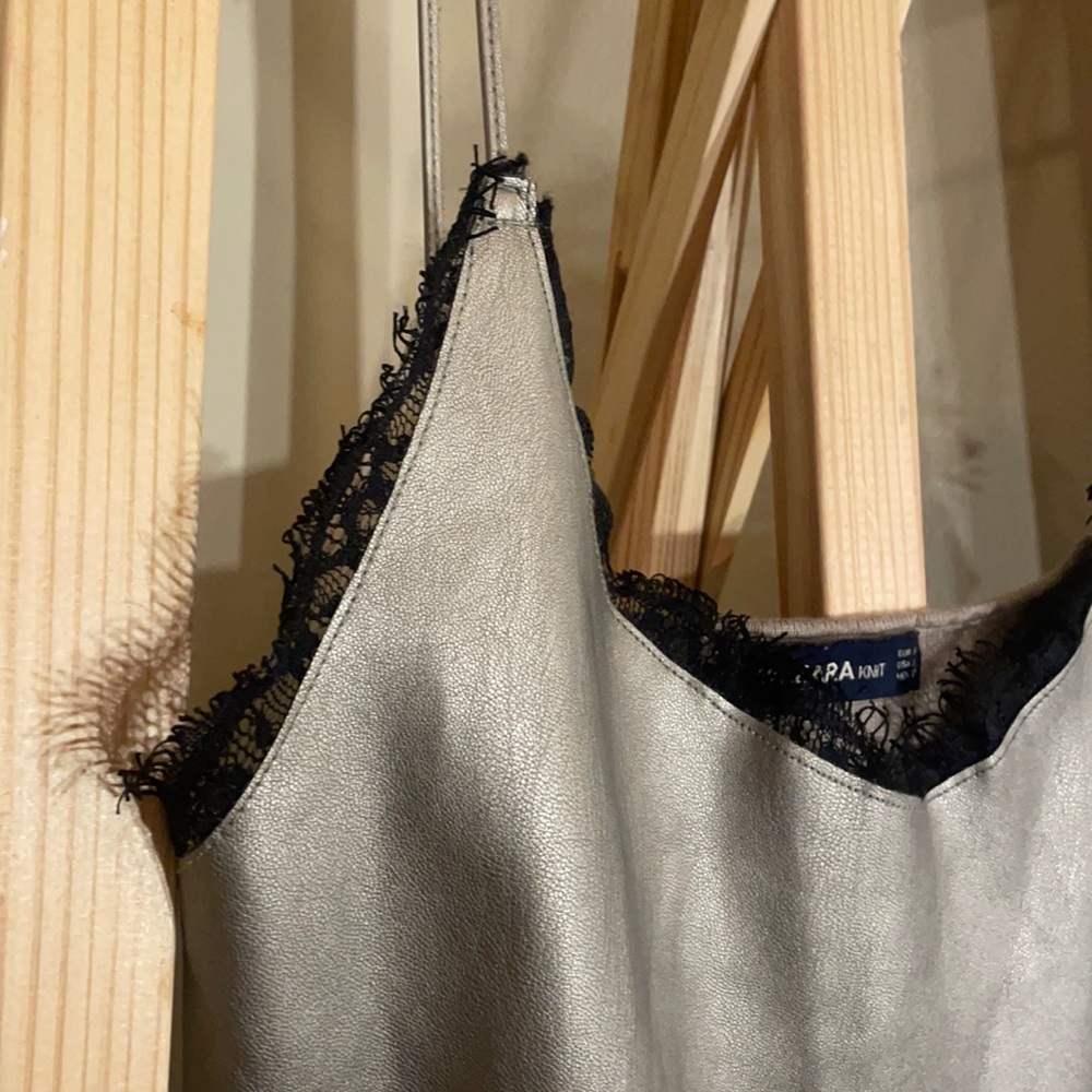 Zara half knit half faux leather lace sexy